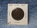 1855 LARGE CENT VF