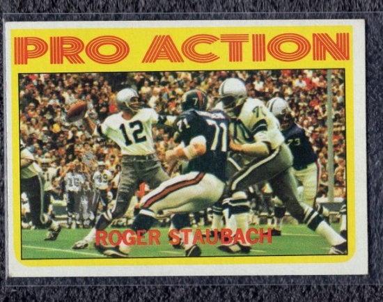 1972 Topps Roger Staubach In Action