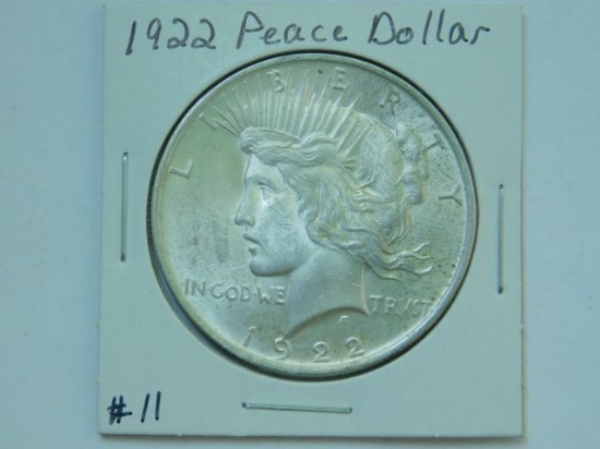 1922 PEACE DOLLAR BU