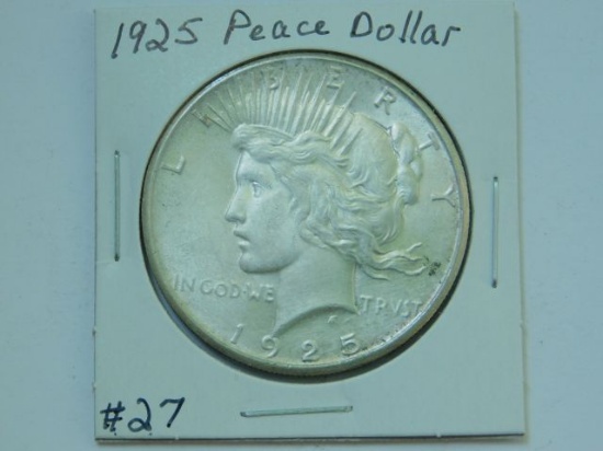 1925 PEACE DOLLAR UNC