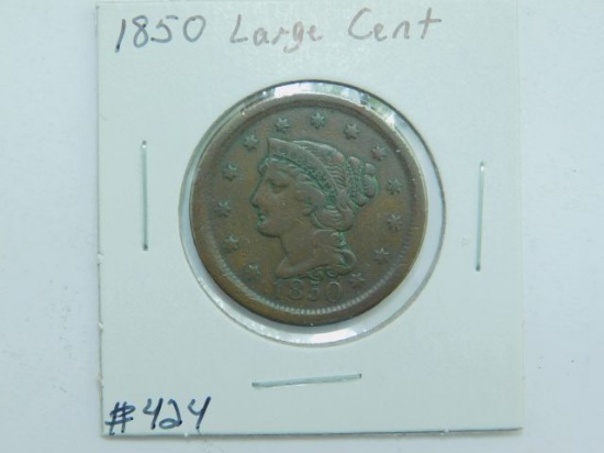 1850 LARGE CENT VF