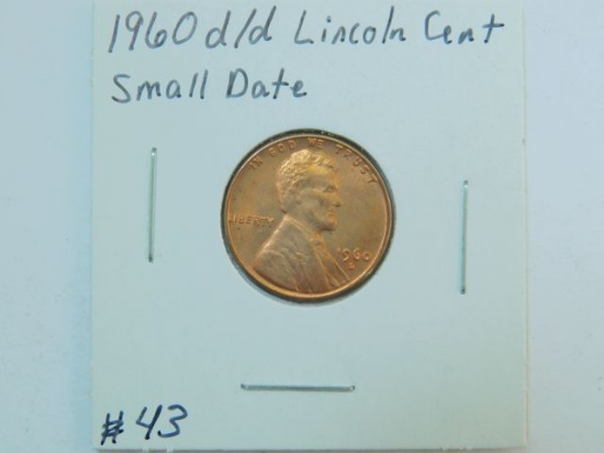 1960D/D SMALL DATE LINCOLN CENT BU RED