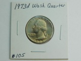 1973D WASHINGTON QUARTER BU