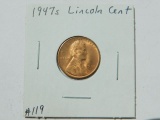 1947S LINCOLN CENT BU RED