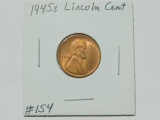 1945S LINCOLN CENT BU RED