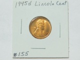 1945D LINCOLN CENT BU RED