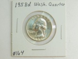 1958D WASHINGTON QUARTER BU