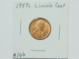 1947S LINCOLN CENT BU RED