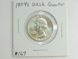 1954S WASHINGTON QUARTER BU