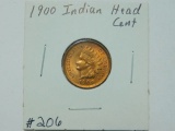 1900 INDIAN HEAD CENT (SHARP) BU RED