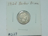 1912D BARBER DIME XF