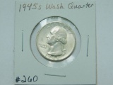 1945S WASHINGTON QUARTER AU