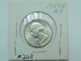 1952D WASHINGTON QUARTER BU