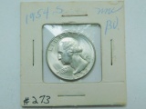 1954S WASHINGTON QUARTER BU