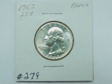 1962 WASHINGTON QUARTER BU