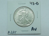 1943D WALKING LIBERTY HALF AU