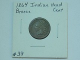 1864 BRONZE INDIAN HEAD CENT (NICE) VF+