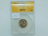 1950D JEFFERSON NICKEL ANACS MS65