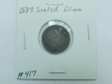 1887 SEATED DIME XF