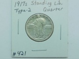 1917S TYPE-2 STANDING LIBERTY QUARTER VF+