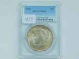 1922 PEACE DOLLAR PCGS MS62