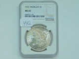 1921 MORGAN DOLLAR NGC MS63