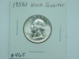 1958D WASHINGTON QUARTER BU