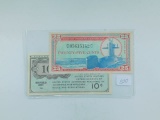 10-CENT & 25-CENT U.S. MILITARY CERTIFICATES AU-CU