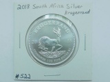 2018 SOUTH AFRICA 1-OZ. .999 SILVER KRUGERRAND BU