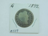 1892 BARBER QUARTER (FIRST YEAR) G