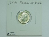 1950S ROOSEVELT DIME (A KEY DATE) BU