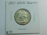 1951 WASHINGTON QUARTER BU