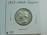 1953 WASHINGTON QUARTER BU