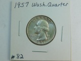 1957 WASHINGTON QUARTER BU