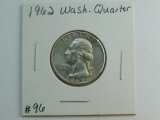 1962 WASHINGTON QUARTER BU