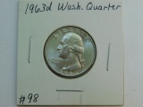 1963D WASHINGTON QUARTER BU