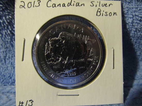 2013 CANADIAN SILVER BISON BU