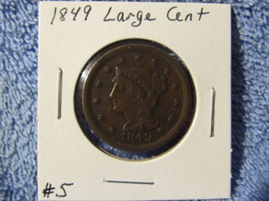 1849 LARGE CENT XF