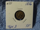 1856 TYPE-3 $1. GOLD XF