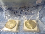 2002,2005,2005,2015, SILVER EAGLES ALL HAVE TONING