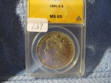 1881S MORGAN DOLLAR ANACS MS65