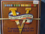 WWII COMM. COIN & VICTORY MEDAL, U.S. MINT MADISON NEW WORLD