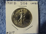 1935D WALKING LIBERTY HALF BU