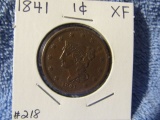 1841 LARGE CENT XF