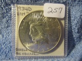 1934D PEACE DOLLAR BU VAM-3