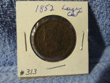 1852 LARGE CENT XF