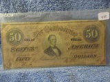 1861 $50. CONFEDERATE NOTE