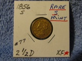 1856S $2.50 GOLD LIBERTY (RARE S-MINT) XF+