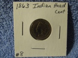 1863 INDIAN HEAD CENT XF+