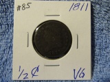 1811 HALF CENT VG RARE